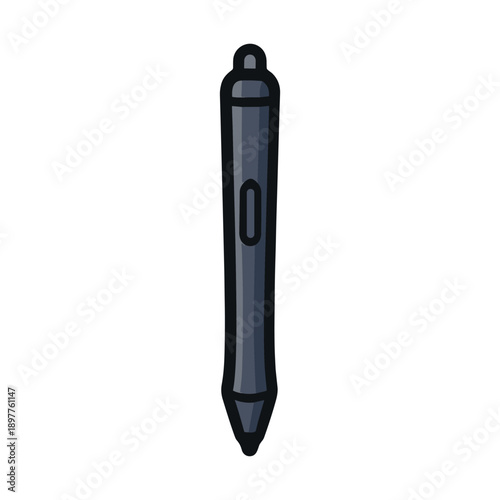 Stylus pen digital drawing tool flat vector illustration