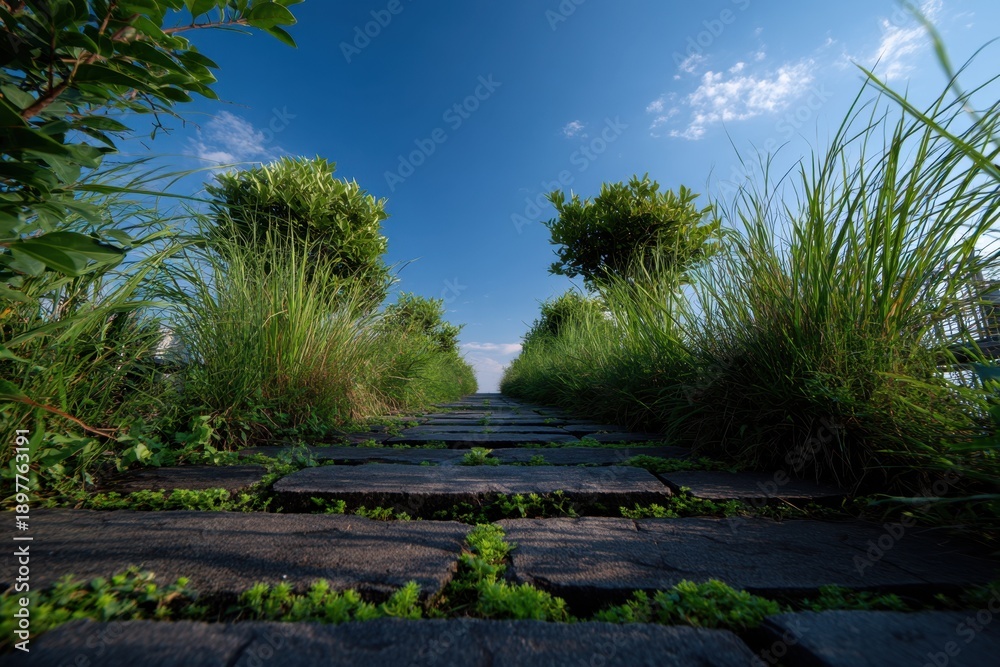 Obraz premium Stock images of pathway abruptly ending in midair