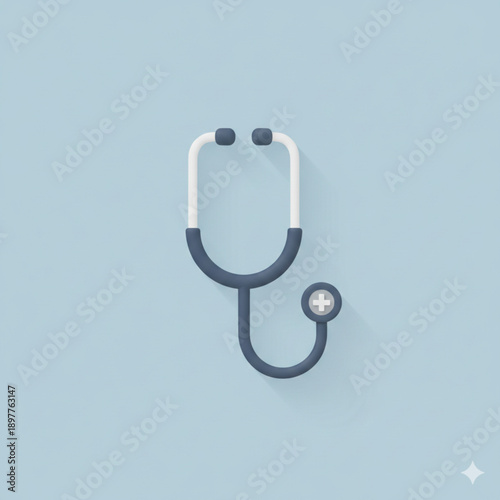 medical stethoscope on blue background