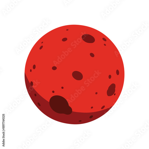 Stylized Mars Planet Vector Illustration Isolated