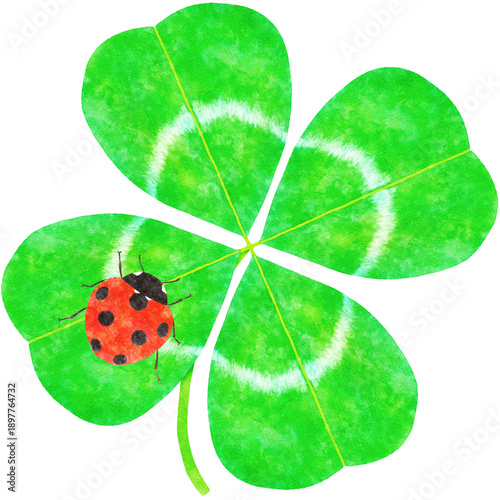 Ladybug on four-leaf clover Clip art PNG