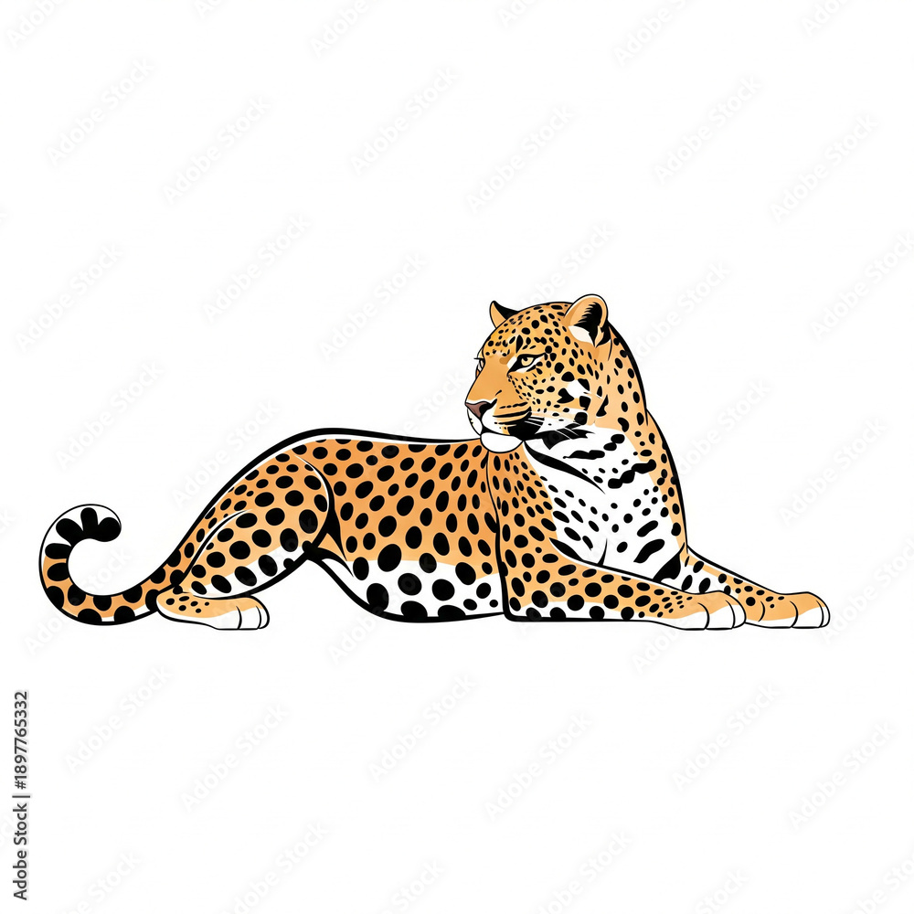 Fototapeta premium leopard on a white background