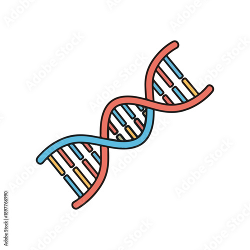 DNA double helix icon genetic code science illustration