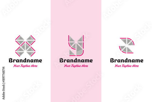 Letter X Y Z Watermelon Logo, symbolizing freshness, fun, and creativity