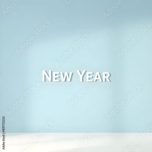 white room with blue wall and floor