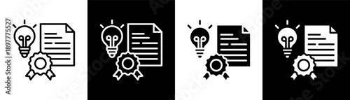 Intellectual Property white icon set design