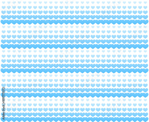 ハートのハーフトーン背景　青色　グラデーション