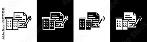 contract white icon set design