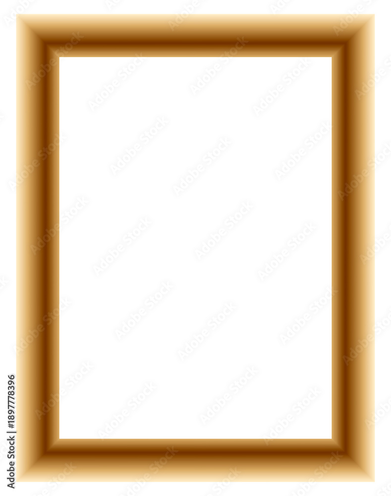 Obraz premium Dark golden beveled picture frame with metallic gradient border for classic photo, poster, artwork layout