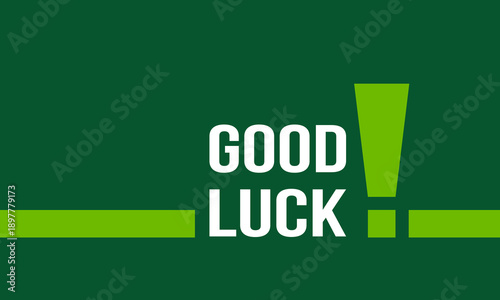 good luck phrase and exclamation point, social media post, vector poster template, st. patrick's day greeting card
