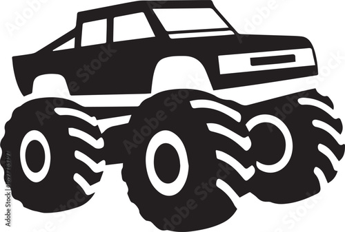 Monster Truck Silhouette Vector Illustration