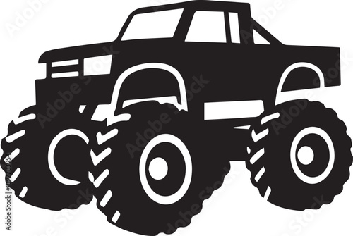 Monster Truck Silhouette Vector Illustration