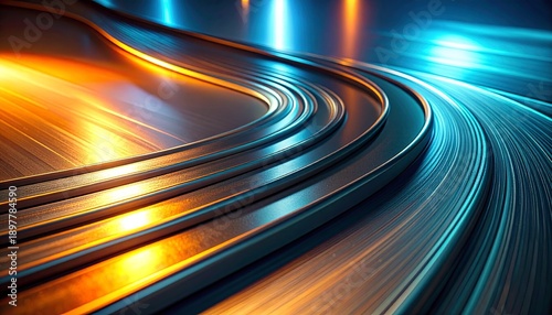 Dynamic curves of light and motion in a futuristic abstract background with fluid lines and vibrant colors