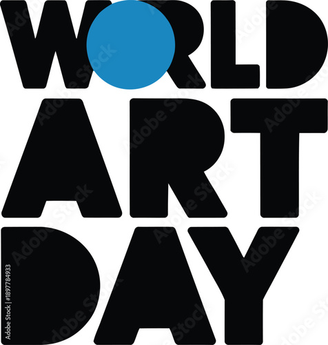 World art day logo - bold typography with blue dot accent