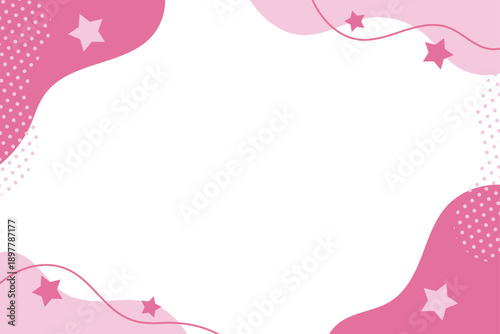 アブストラクト　スター　ポップ　フレーム　ピンク