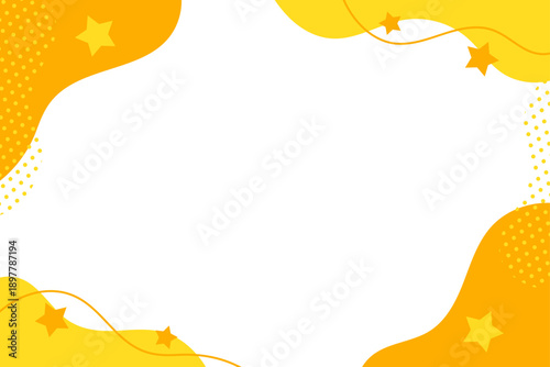 アブストラクト　スター　ポップ　フレーム　イエロー　オレンジ