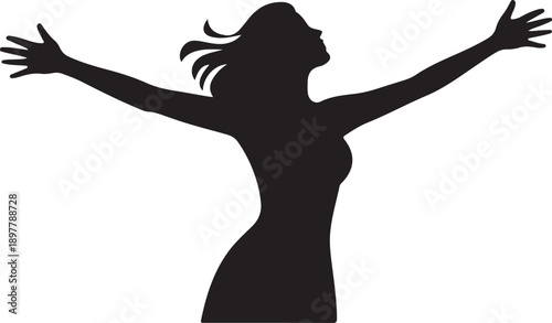 Free Woman Open Arms Silhouette