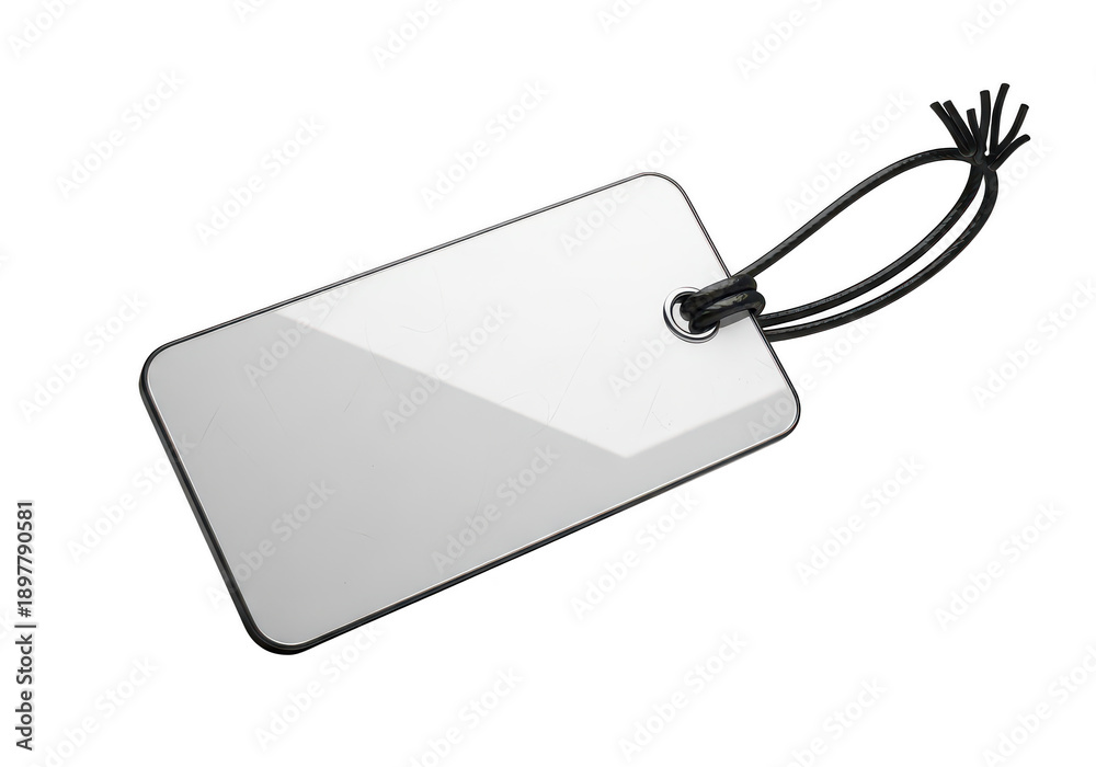 Fototapeta premium Blank price tag with string attachment isolated on transparent background