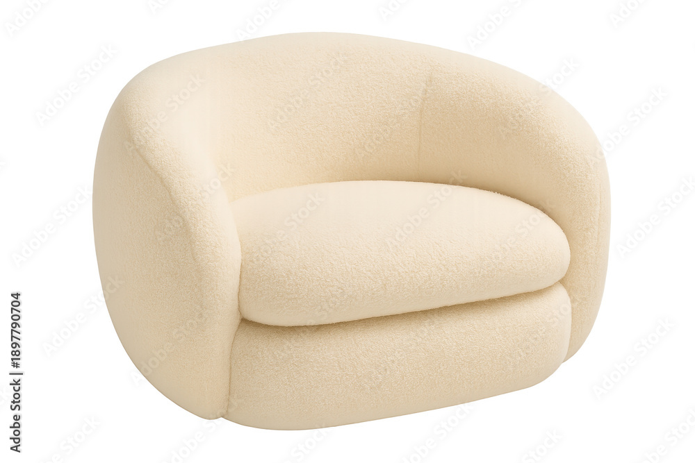 Fototapeta premium Ivory bouclé armchair providing modern minimalist comfort