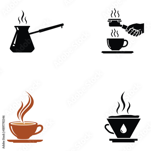 Traditional Editable Turkish coffee mug cup icon, symbol.  vector illustration isolated on white background. or graphic and web design
