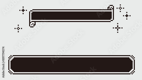 ドット bit レトロゲーム風 テキストボックス 巻物