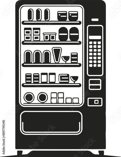 vending machine illustration line art vector for user interface maps