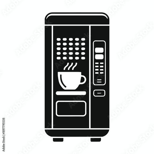 coffee vending machine icon black and white vector illustration