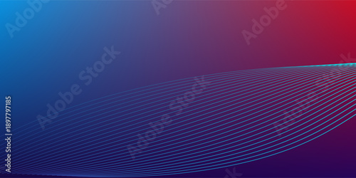 Blue purple red gradient mesh abstract background with wavy blended lines nice for wallpaper or banner