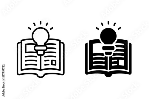 Book Idea Icon Outline And Glyph Style Knowledge Inspiration Concept