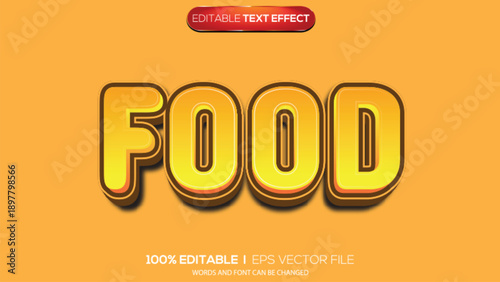 3d text effect food theme