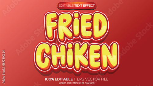 3d text effect fried chicken theme