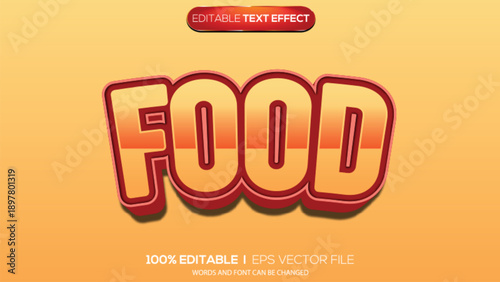 3d text effect food theme