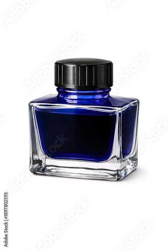 Wallpaper Mural Blue Ink Bottle in Glass Isolated Torontodigital.ca