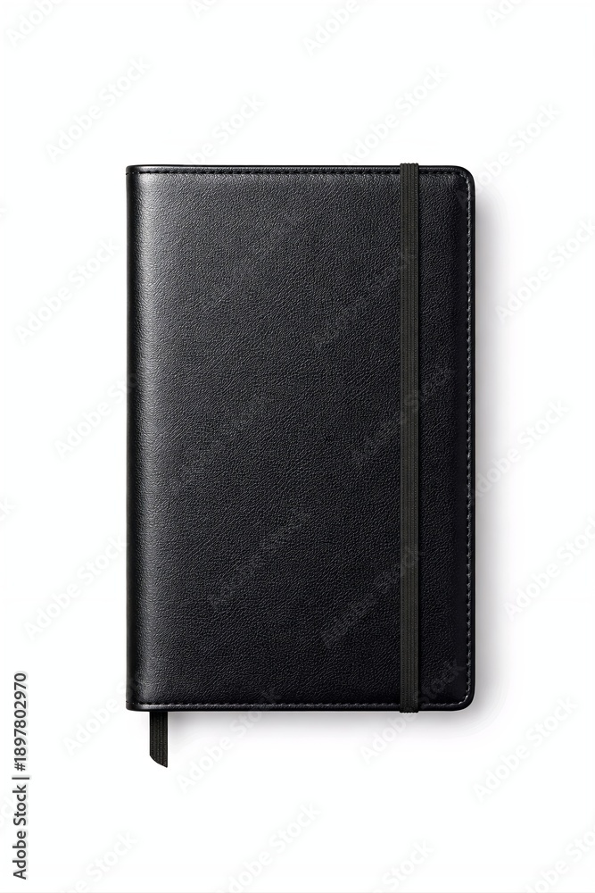 custom made wallpaper toronto digitalBlack Leather Journal with Elastic Band Isolated