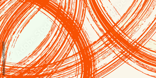Abstract orange lines create a chaotic and dynamic scribble pattern