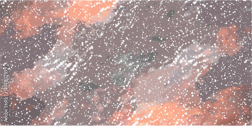 Abstract expressionist painting with shades of orange gray and white