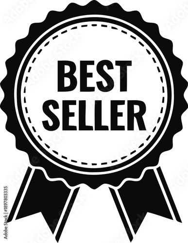 Best seller badge or best seller ribbon. promotional item for your store product. can be used in your banner template