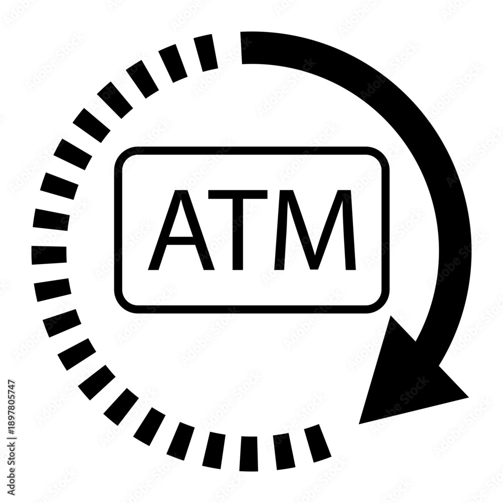 Obraz premium atm Line Icon