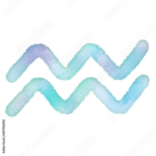 Tapety artystyczne 十二星座 みずがめ座 水瓶座 Aquarius 星座 占い 水彩画タッチ デザインアイコン 優しい エコロジー シンボル スタンプ