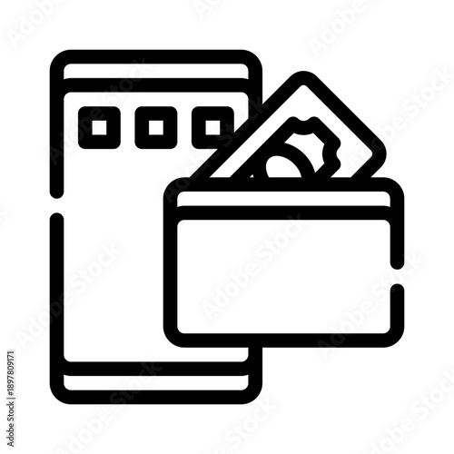mobile wallet line icon