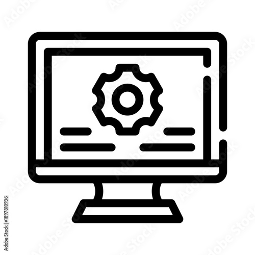 computer setup line icon