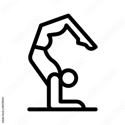 gymnast line icon