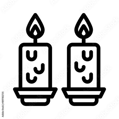 candle line icon