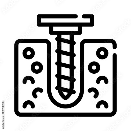 drilling equipment line icon