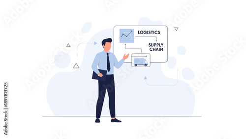 Logistics and Supply Chain Management Concept with Business Man