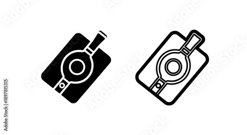 Retro turntable record player icon, symbolizing music, vinyl, and nostalgia, in fill and outline