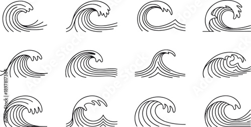 Collection of Ocean Wave Illustrations