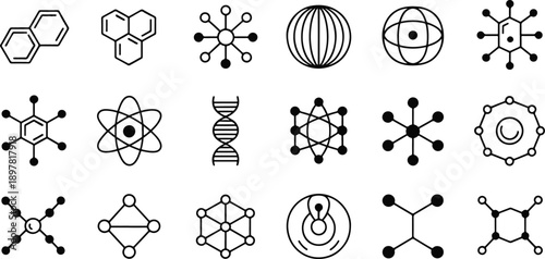 Collection of Various Scientific Molecular Structures and Symbols