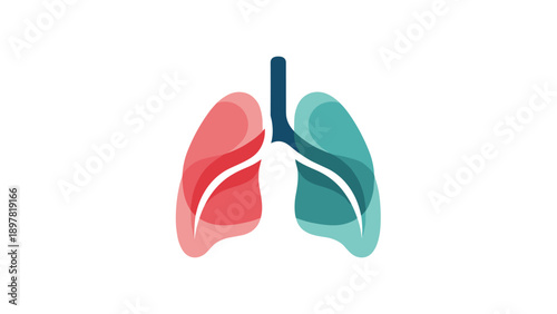 Modern Stylized Human Lungs Icon for Medical and Healthcare Design