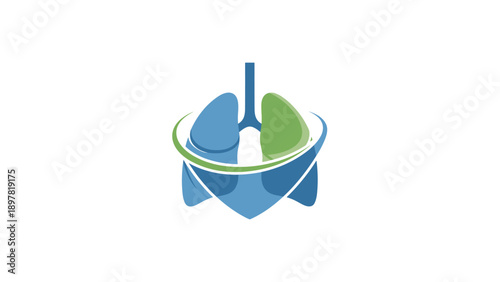 Modern Abstract Lungs Health Care Medical Logo Design